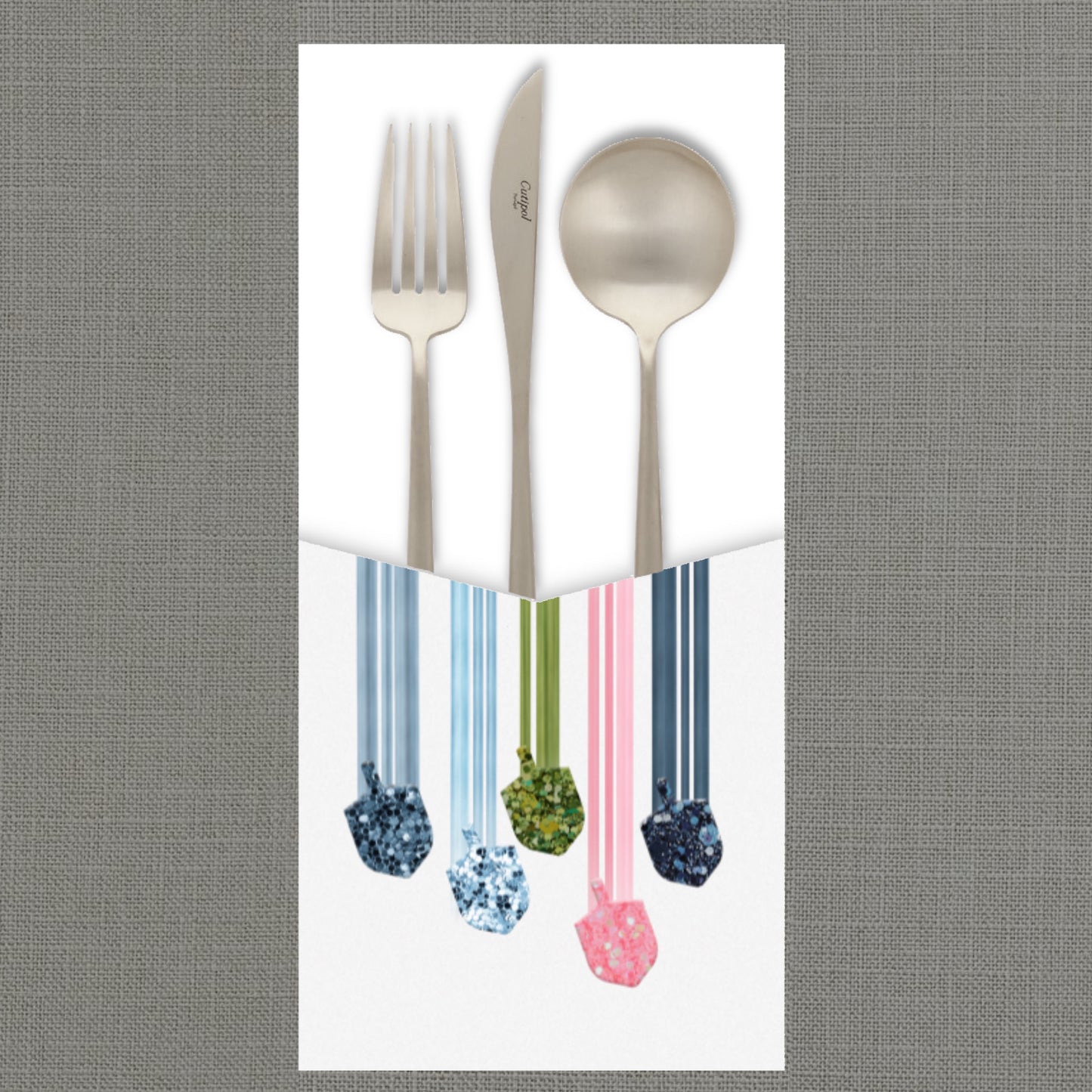 Falling Dreidels Cutlery Pouch