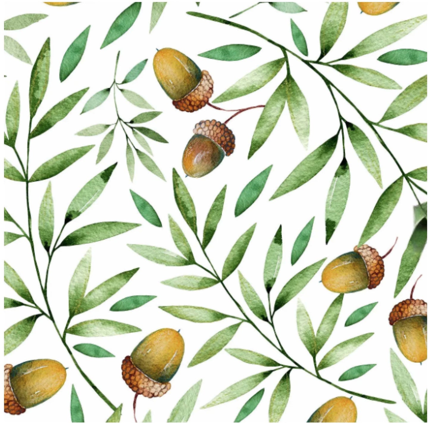 Watercolor Acorns - Charger - (SQUARE)