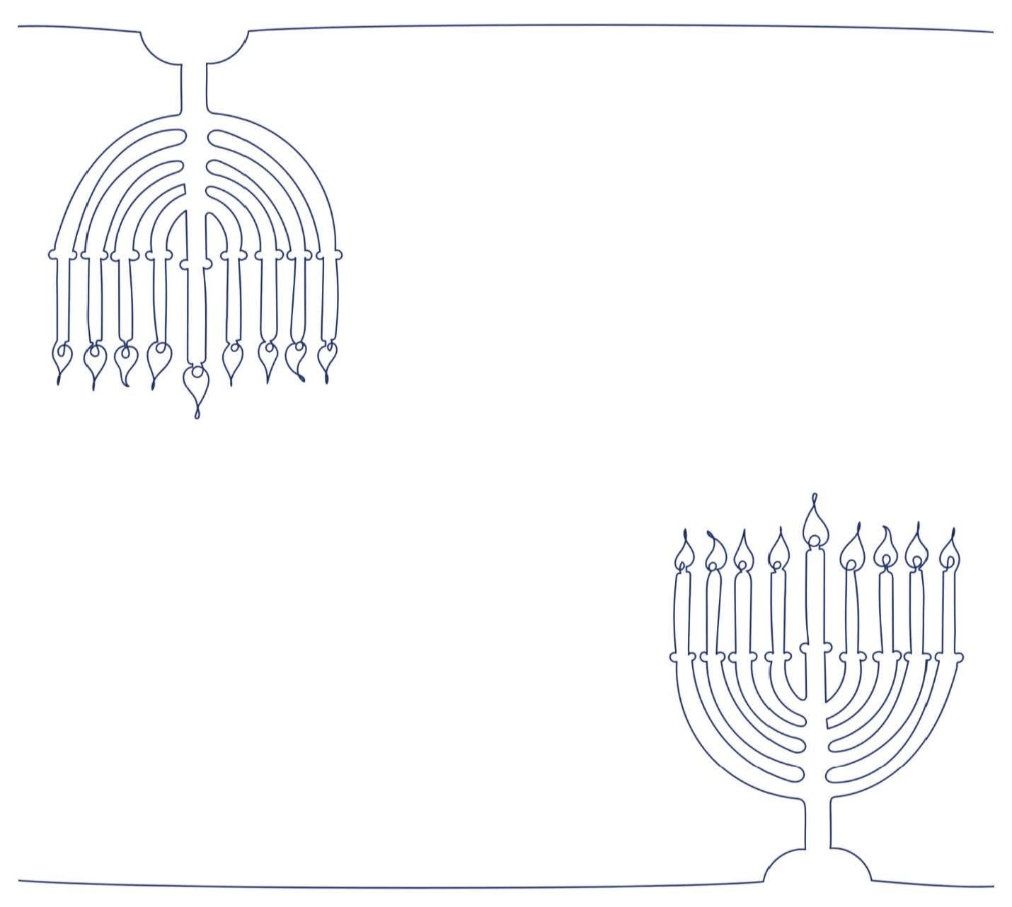 Hand Drawn Menorah - Charger - (SQUARE)