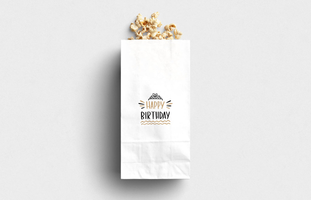 Gold Birthday Cake Printed Paper Bag