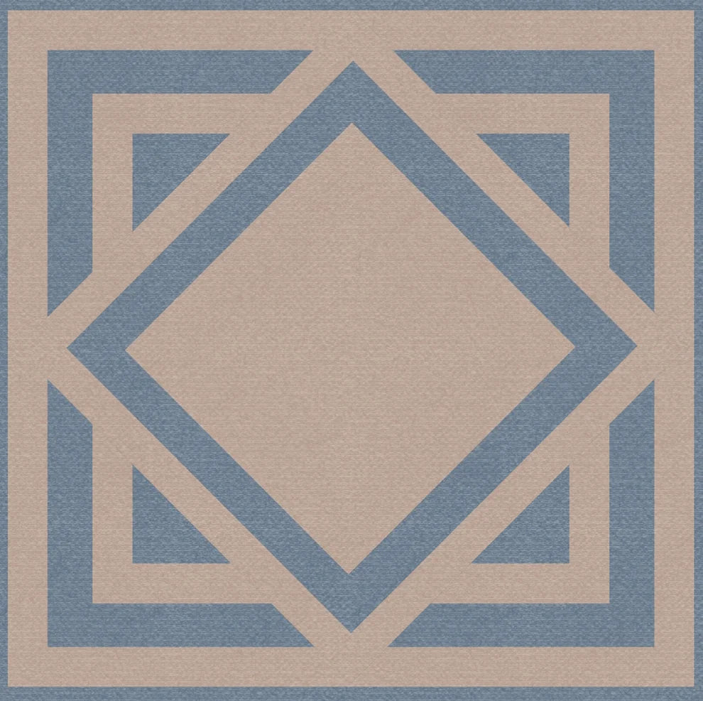 Taupe and Teal Geometric Cocktail Napkin