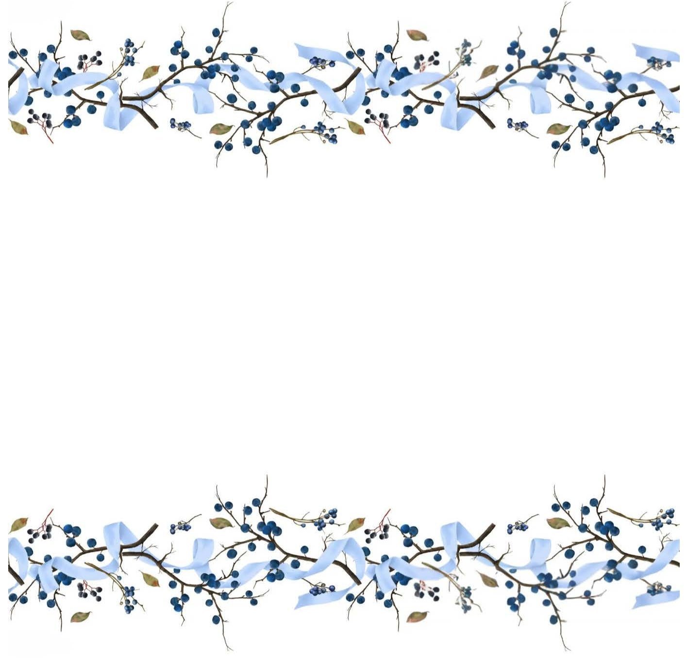 Berry Ribbon Wreath - Charger - (SQUARE)