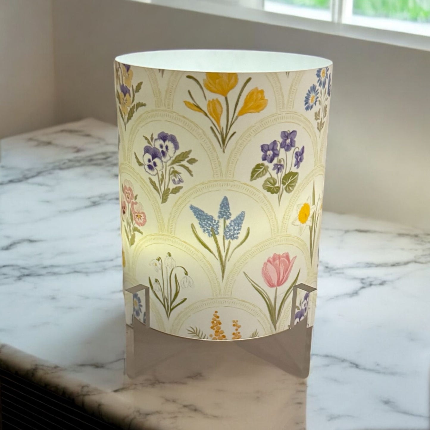 Floral Study LED Hurricane Table Lamp
