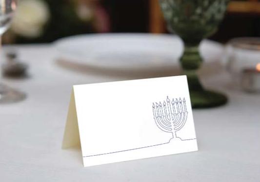 Hand Drawn Menorah Place Cards