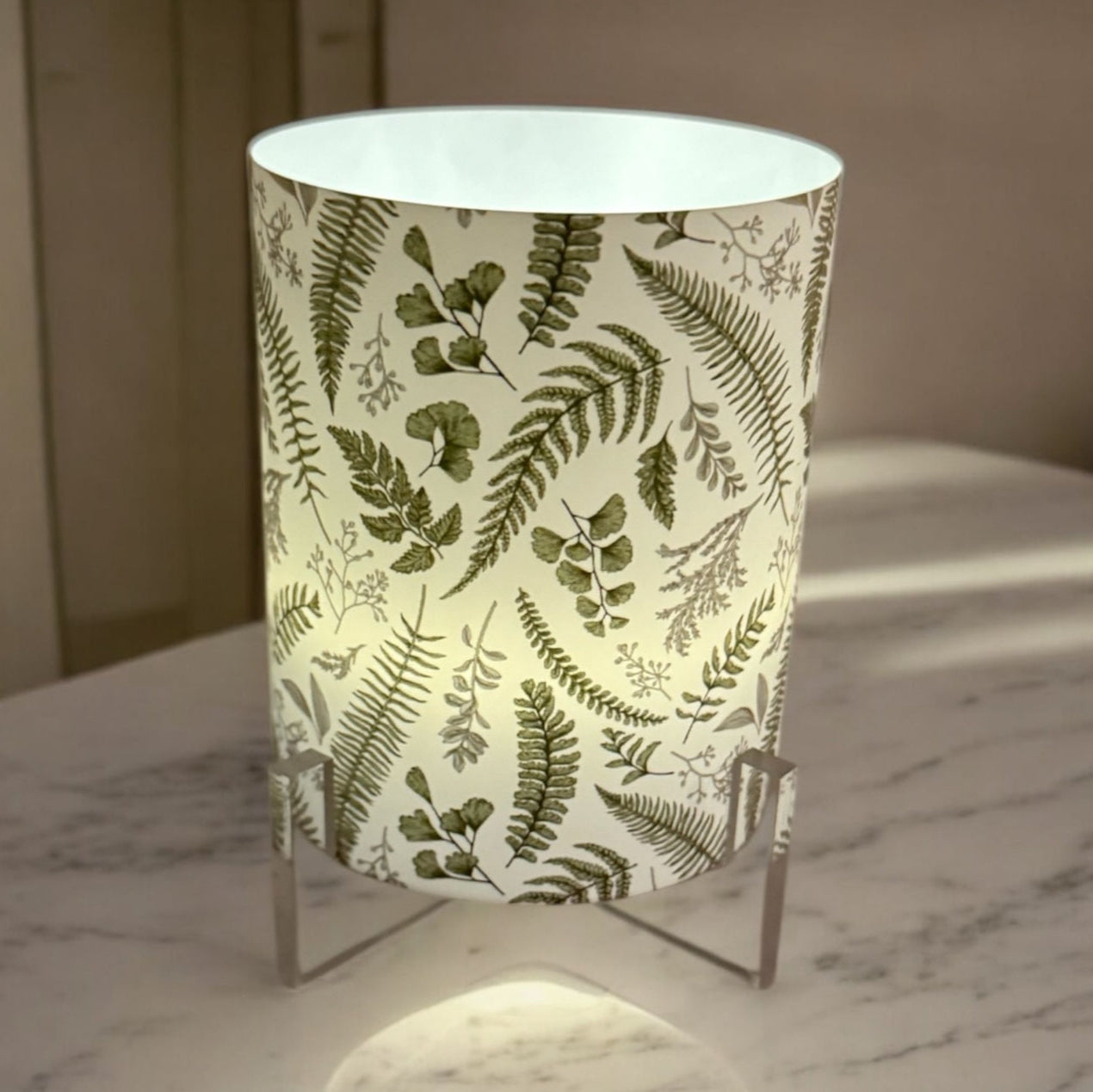 Batik Forest LED Hurricane Table Lamp