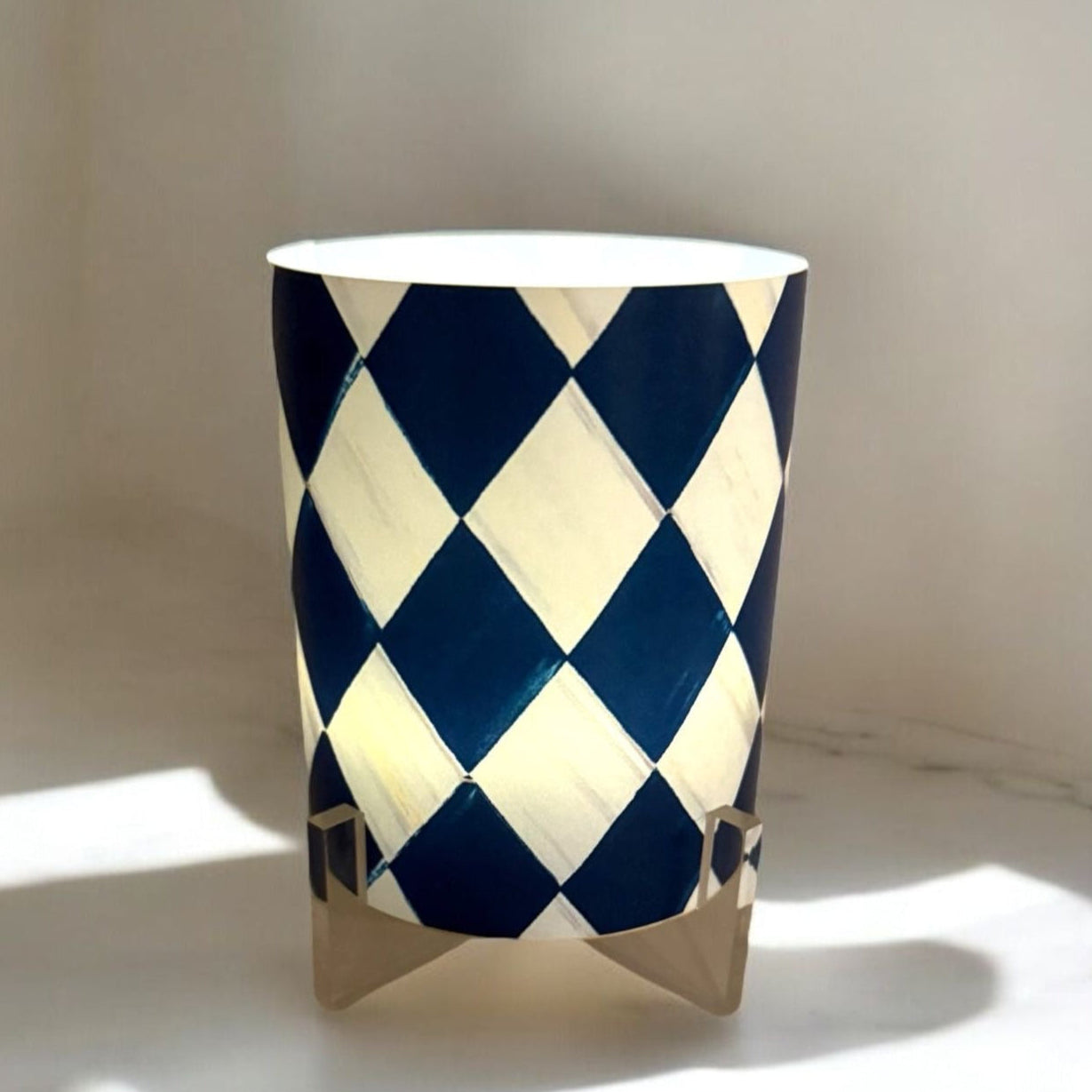 Harlequin Blue LED Hurricane Table Lamp