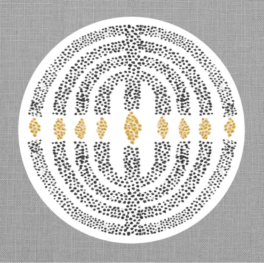 8 Nights of Lights (Black) Round Die Cut