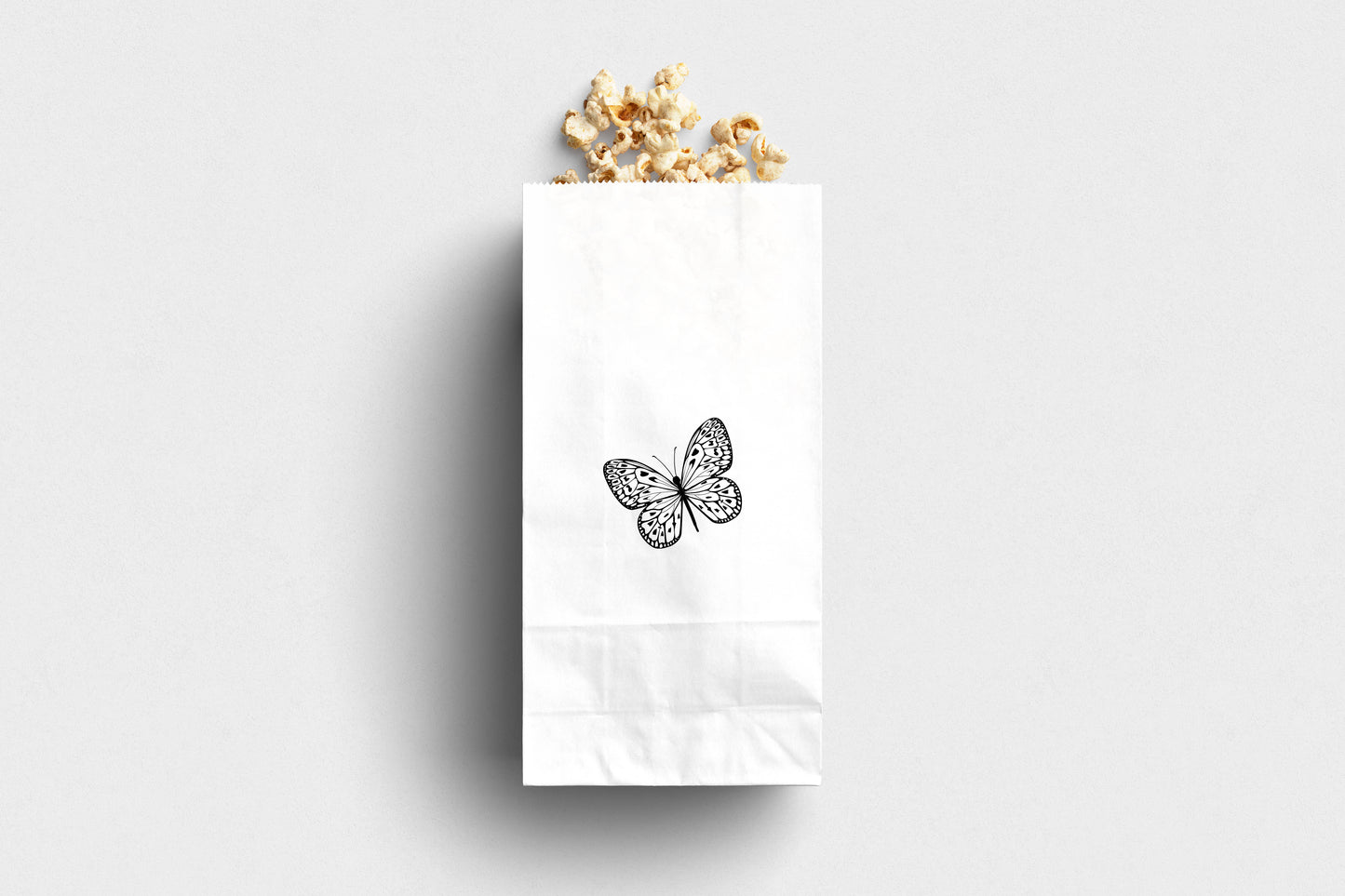 Black Butterfly Printed Paper Bag