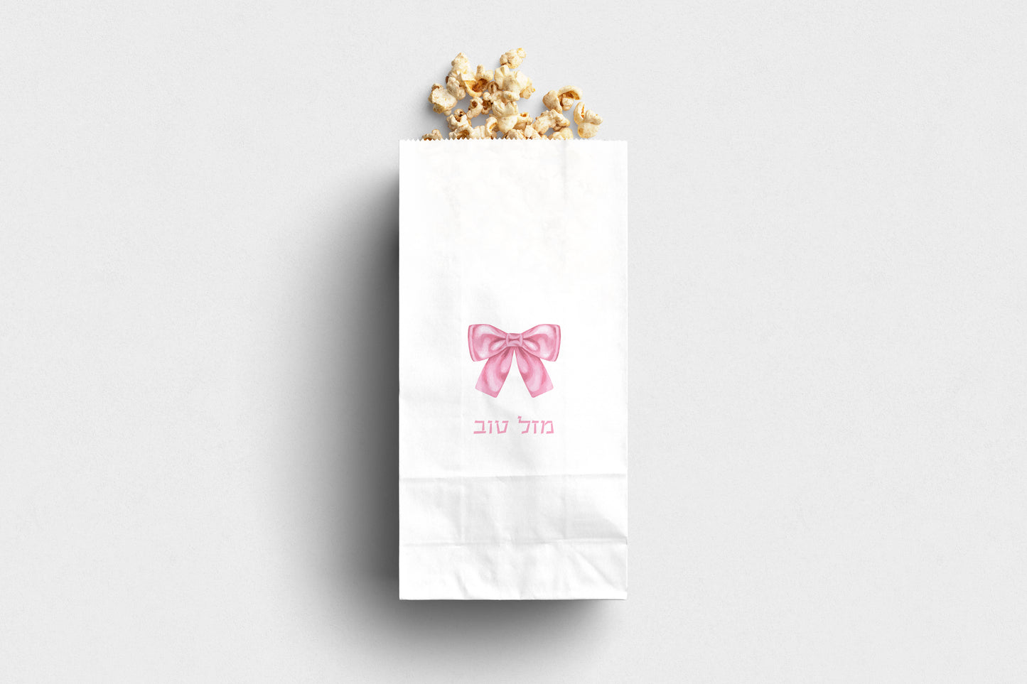 Mazel Tov Bow Pink Printed Paper Bag