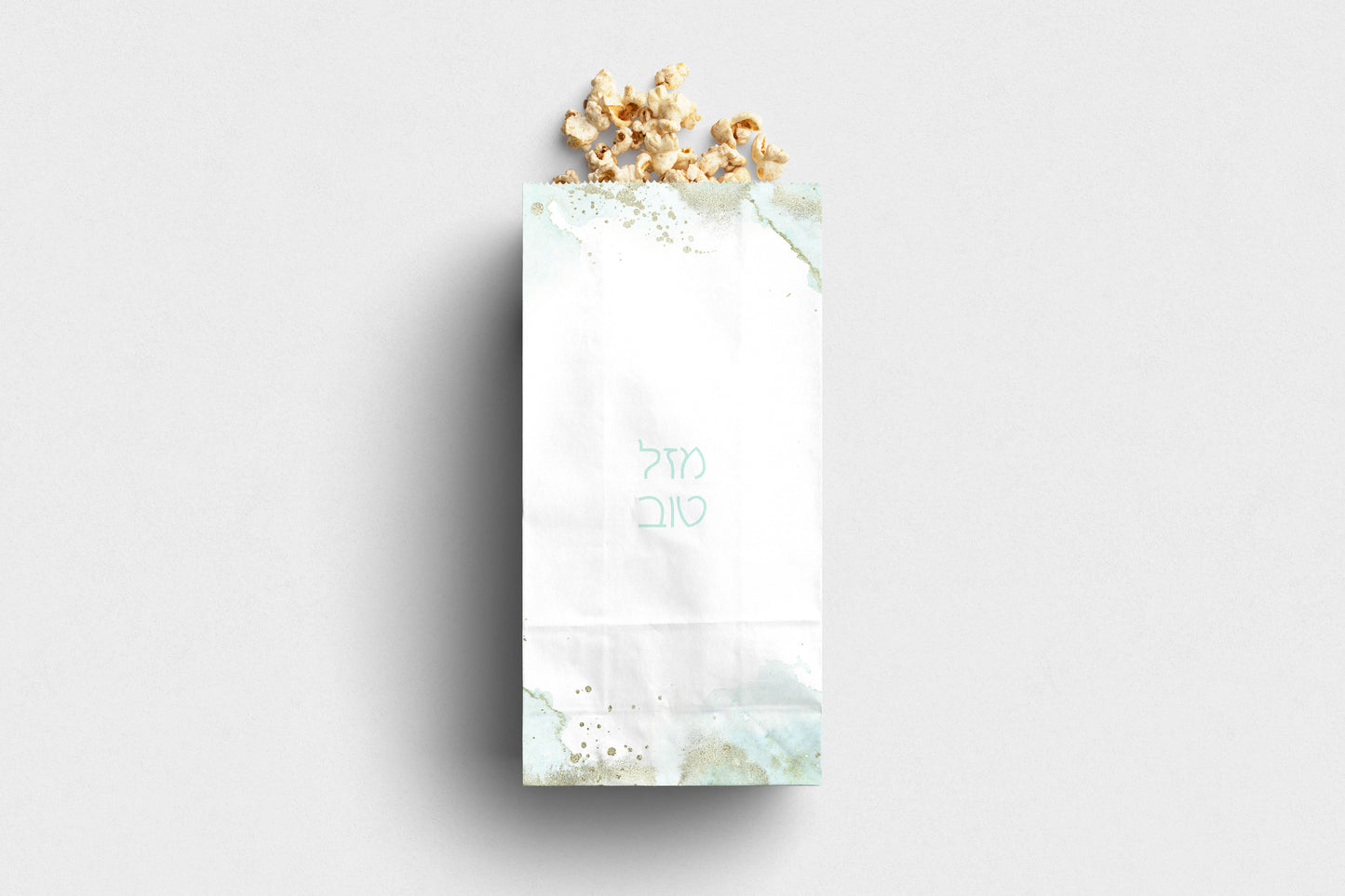 Watercolor Mazel Tov Blue Printed Paper Bag