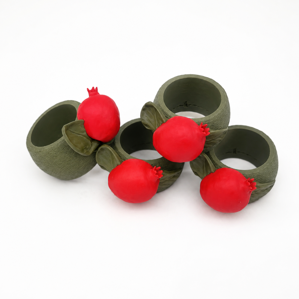 Pomegranate Napkin Rings Set of 4