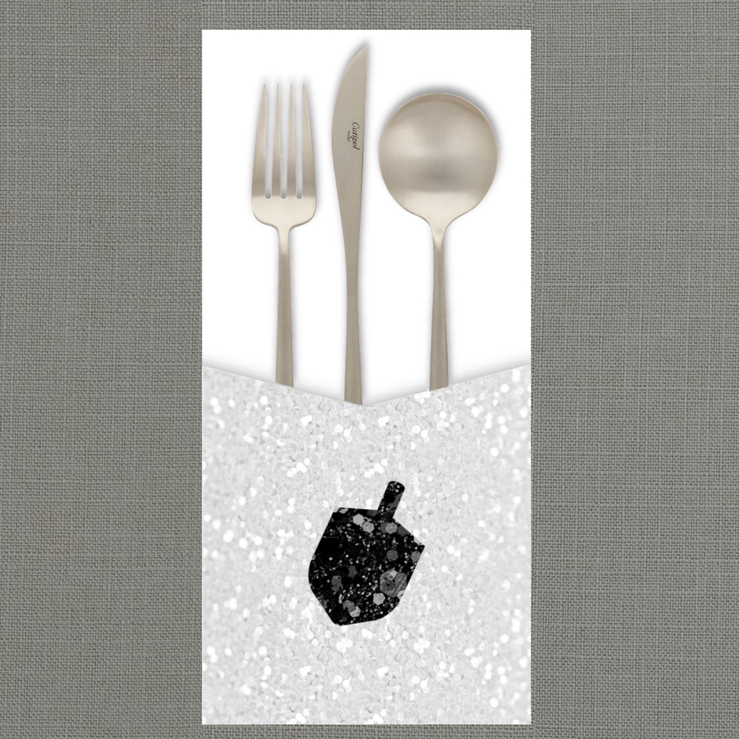 Checkered Dreidel Cutlery Pouch