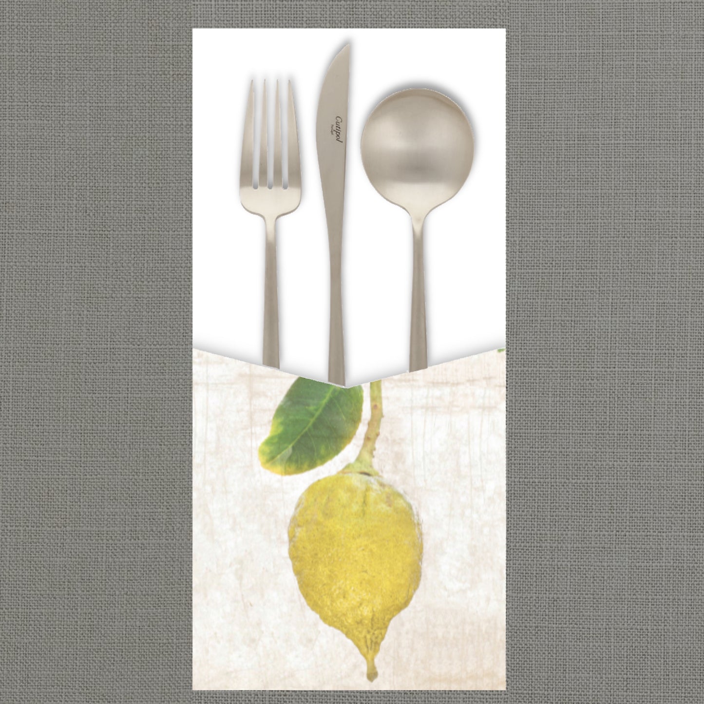 Citron Palm Cutlery Pouch