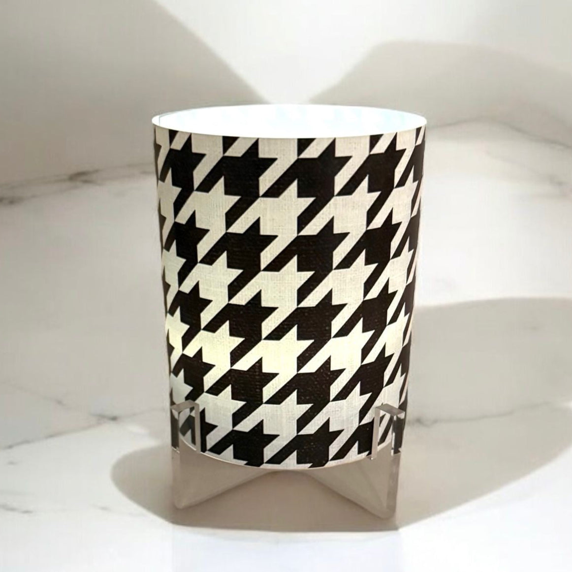Houndstooth LED Hurricane Table Lamp