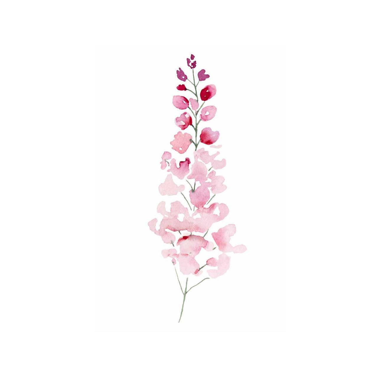 Pink Tall Flower Cocktail Napkin