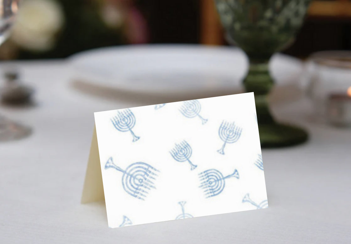 Freestyle Watercolor Menorah Place Cards