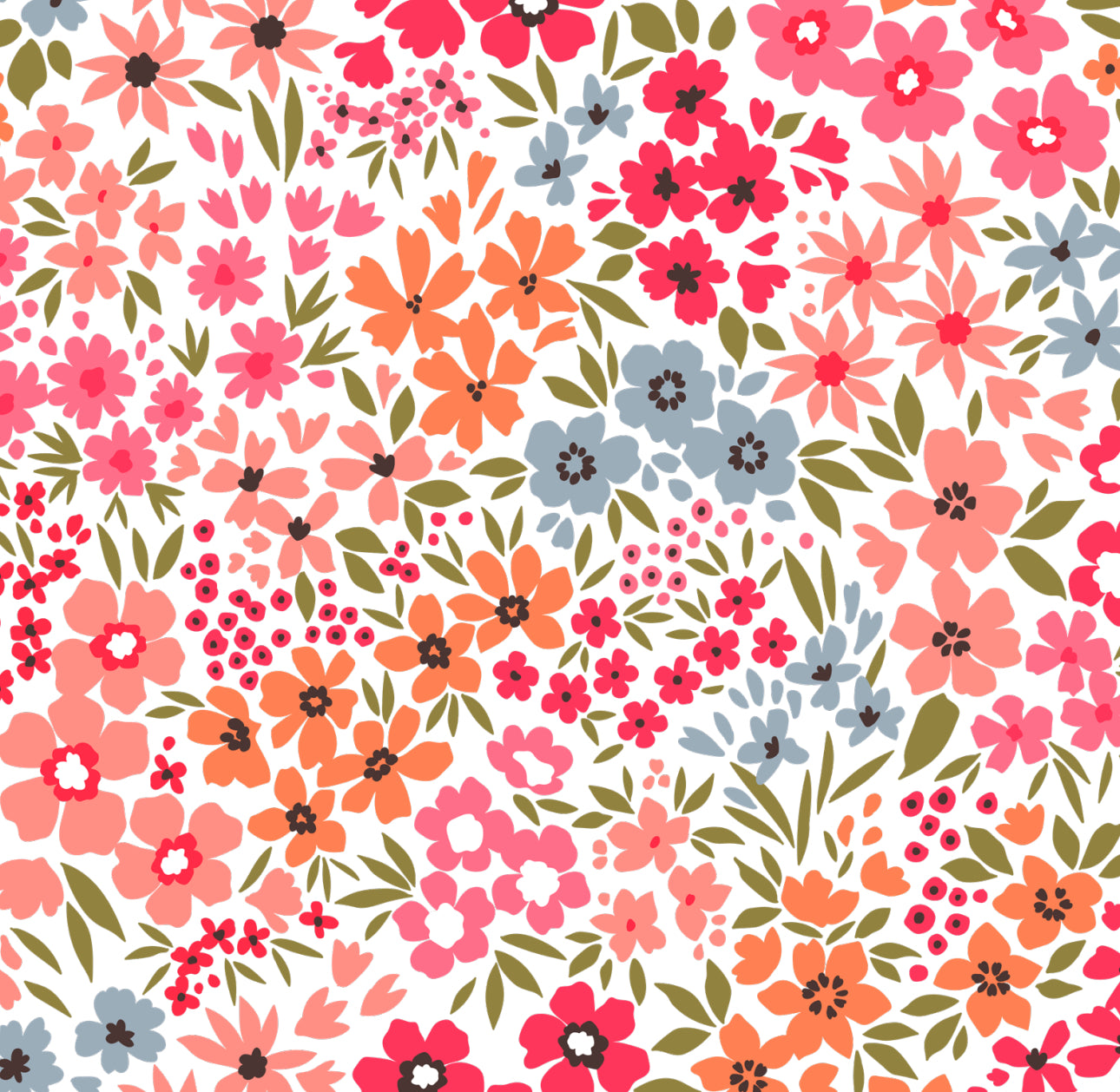 Pink Vibrant Floral Cocktail Napkin
