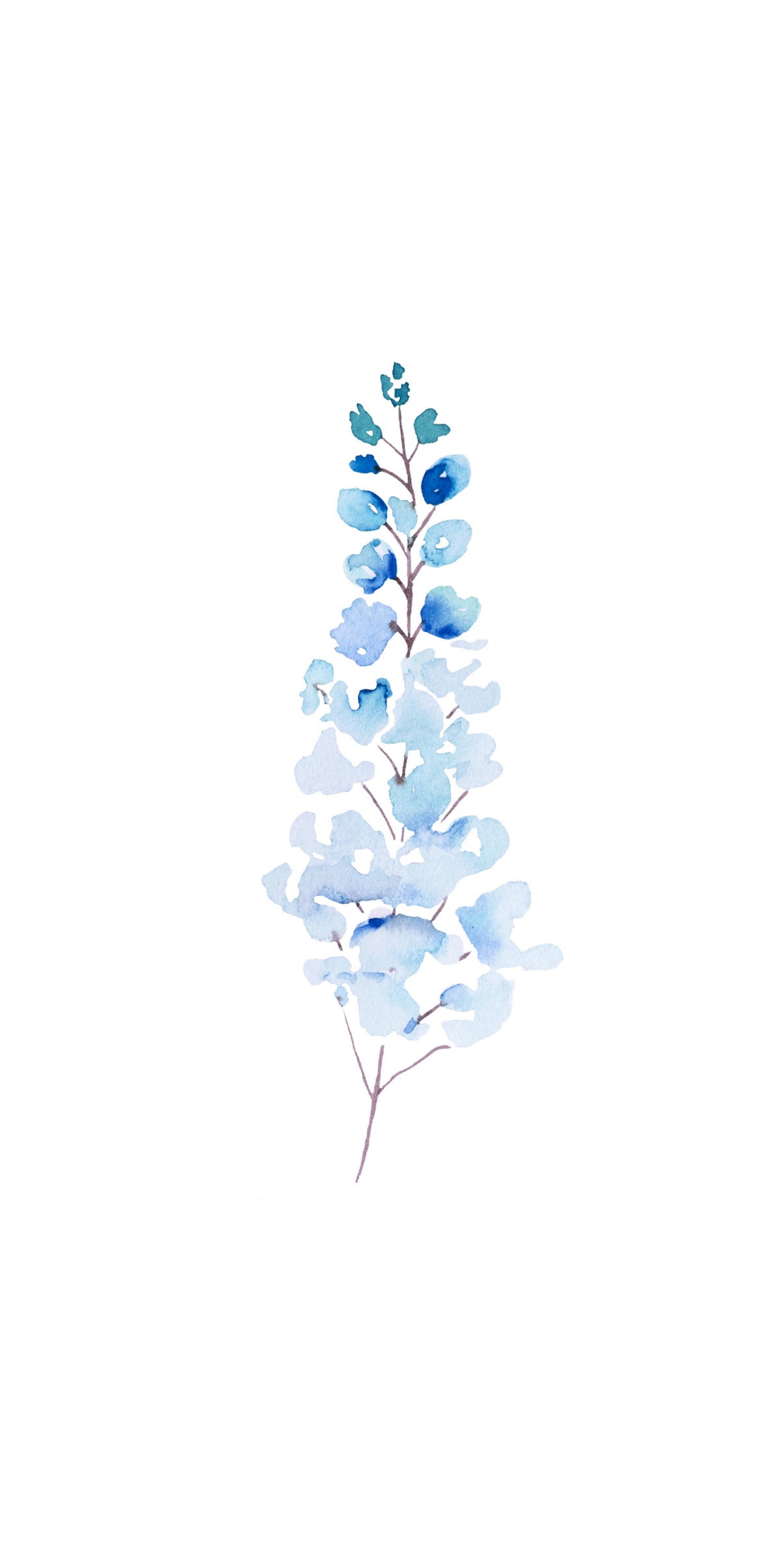Blue Tall Flower - Printed Guest Towel