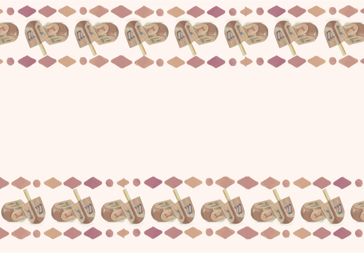 Peachy Watercolor Dreidels - Placemat