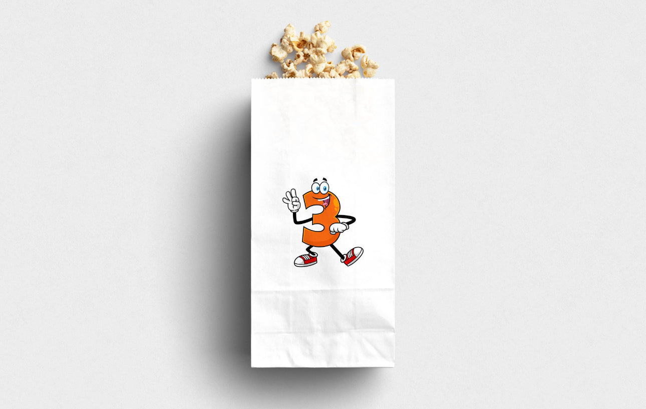 Orange 3 Printed Paper Bag