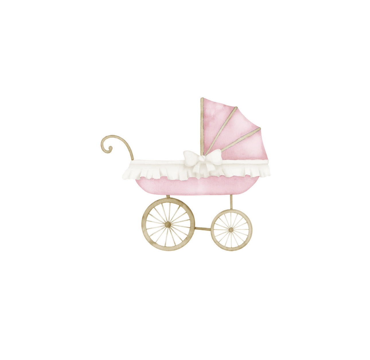 Pink Baby Carriage Cocktail Napkin