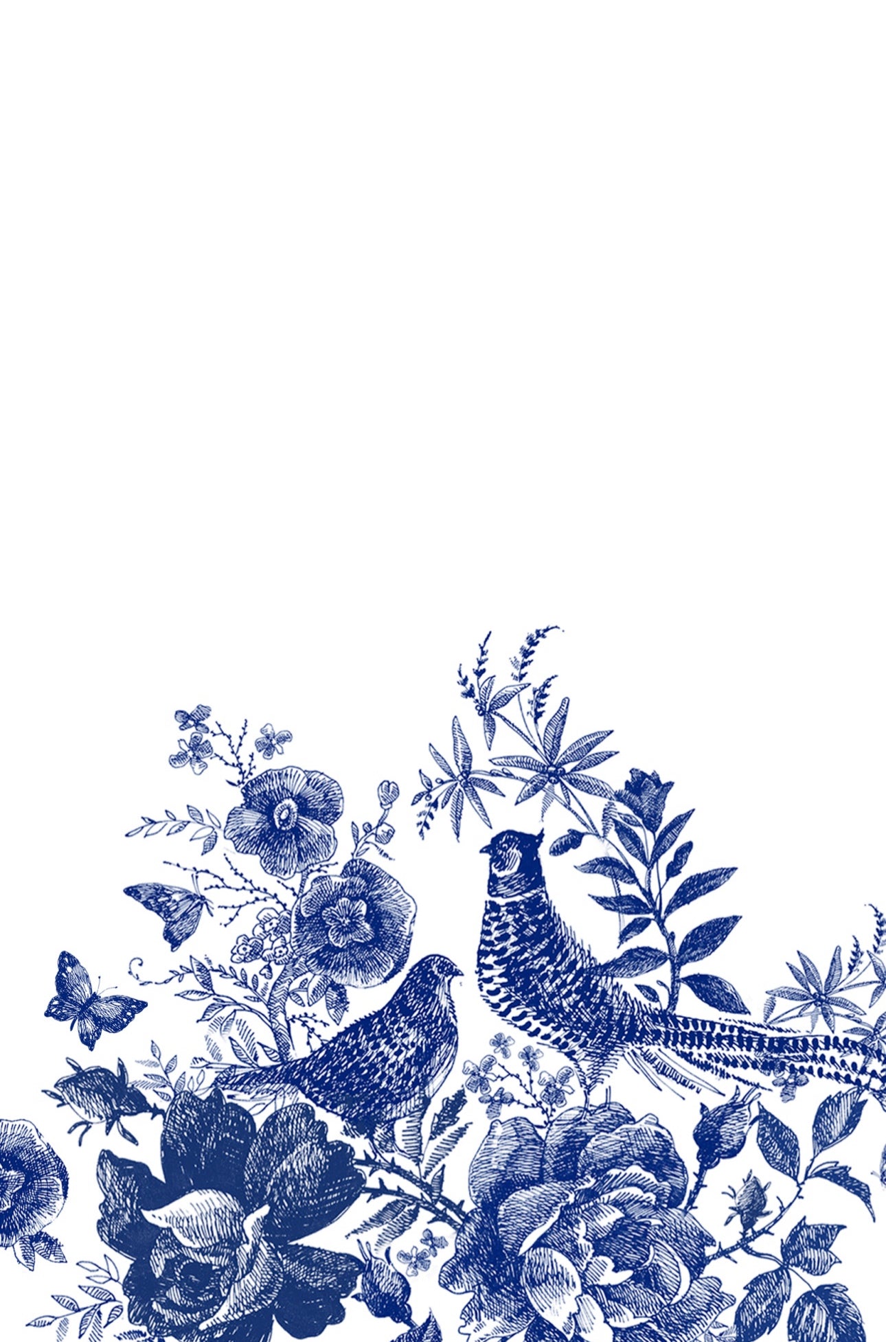 Porcelain Pheasantry - Printed Guest Towel