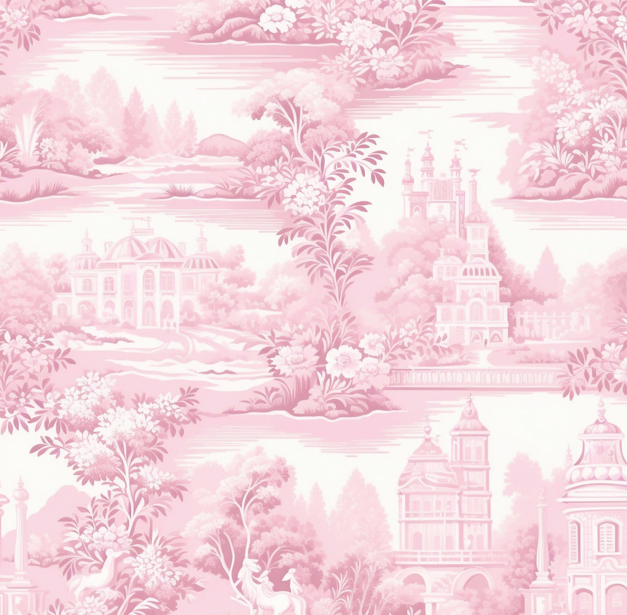 Pink Toile Cocktail Napkin