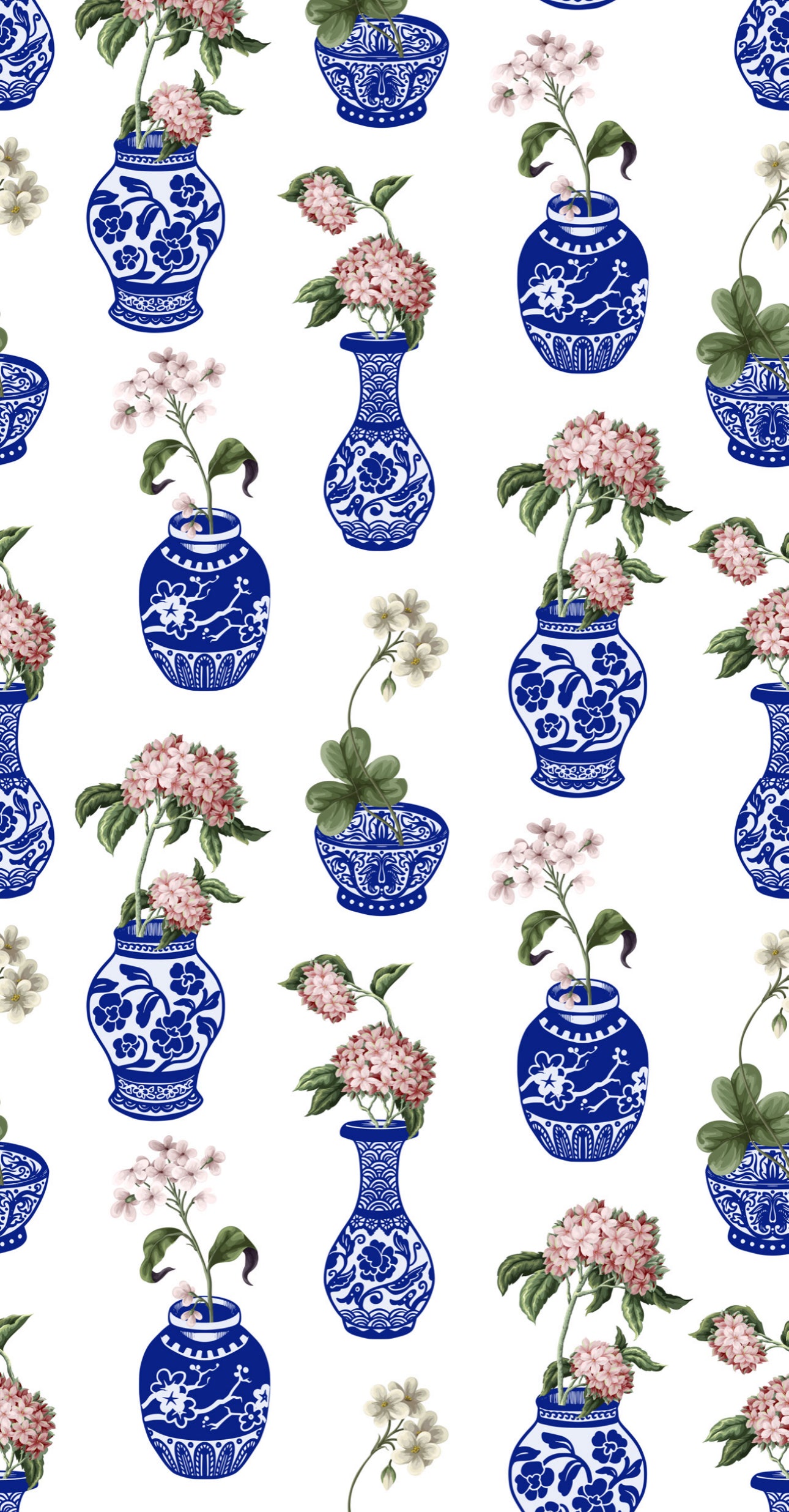 Chinoserie Hydrageas - Printed Guest Towel