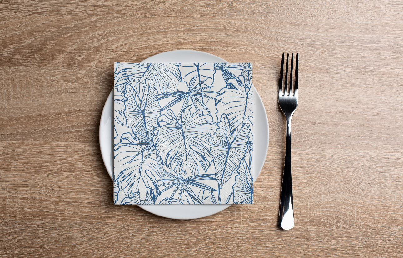 Navy Tropical Cocktail Napkin