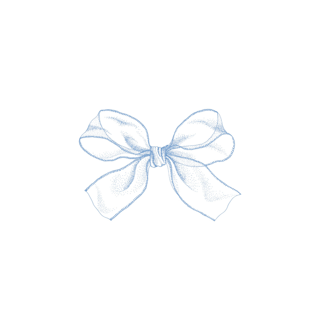 Mesh Bow Blue Cocktail Napkin