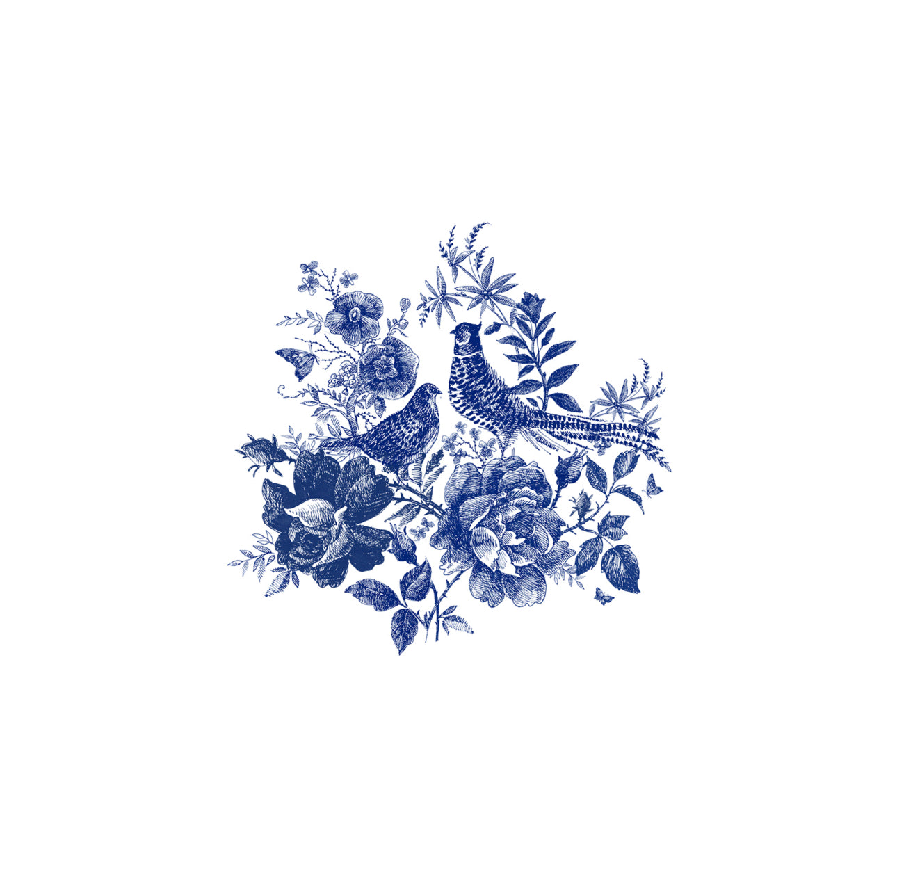 Porcelain Pheasantry Cocktail Napkin