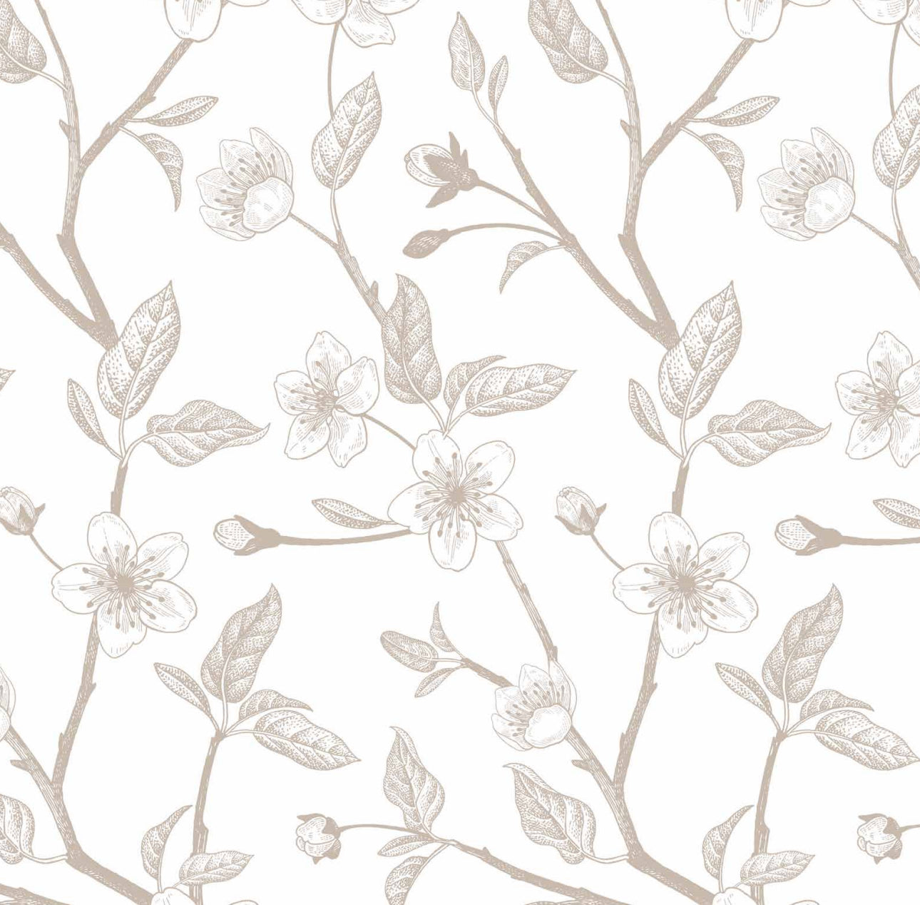 Taupe Cherry Blossom Cocktail Napkin