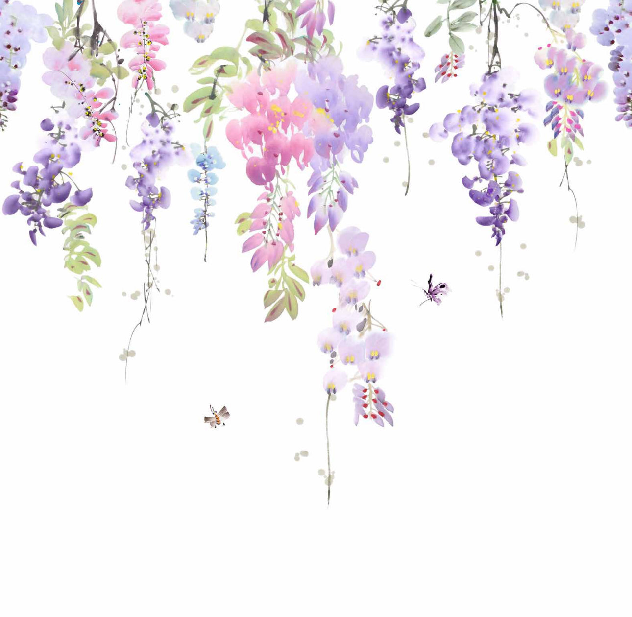 Hanging Purple Vines Cocktail Napkin
