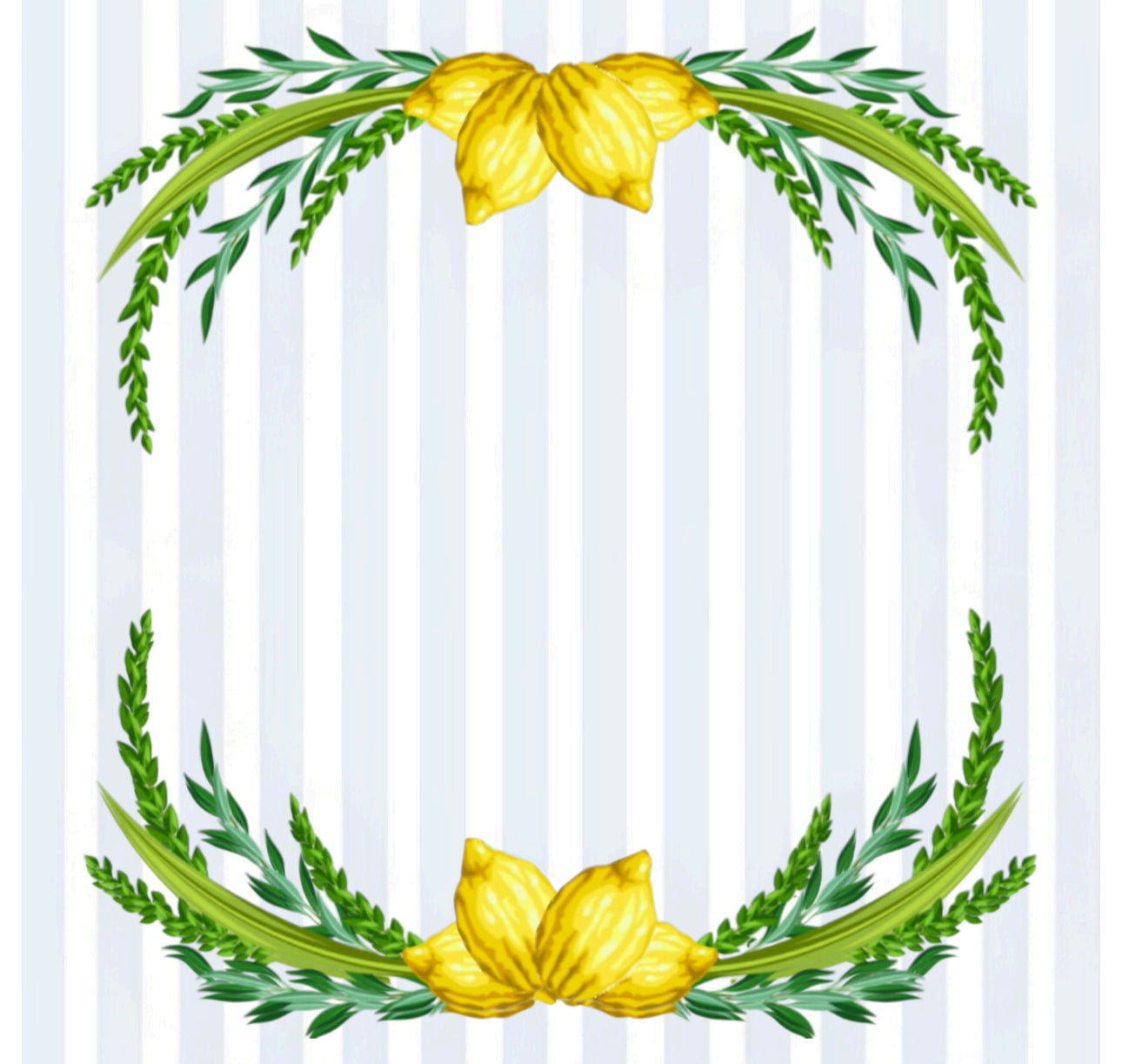 Stripe Lulav Wreath Charger - (SQUARE)