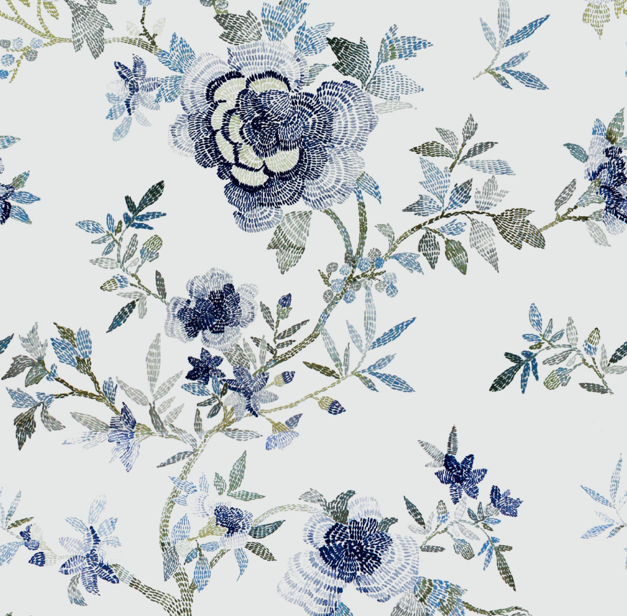 Blue Floral Cocktail Napkin
