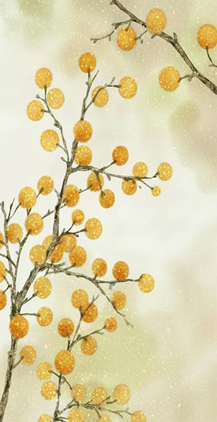 Gold Berry Branches - Printed Guest Towel
