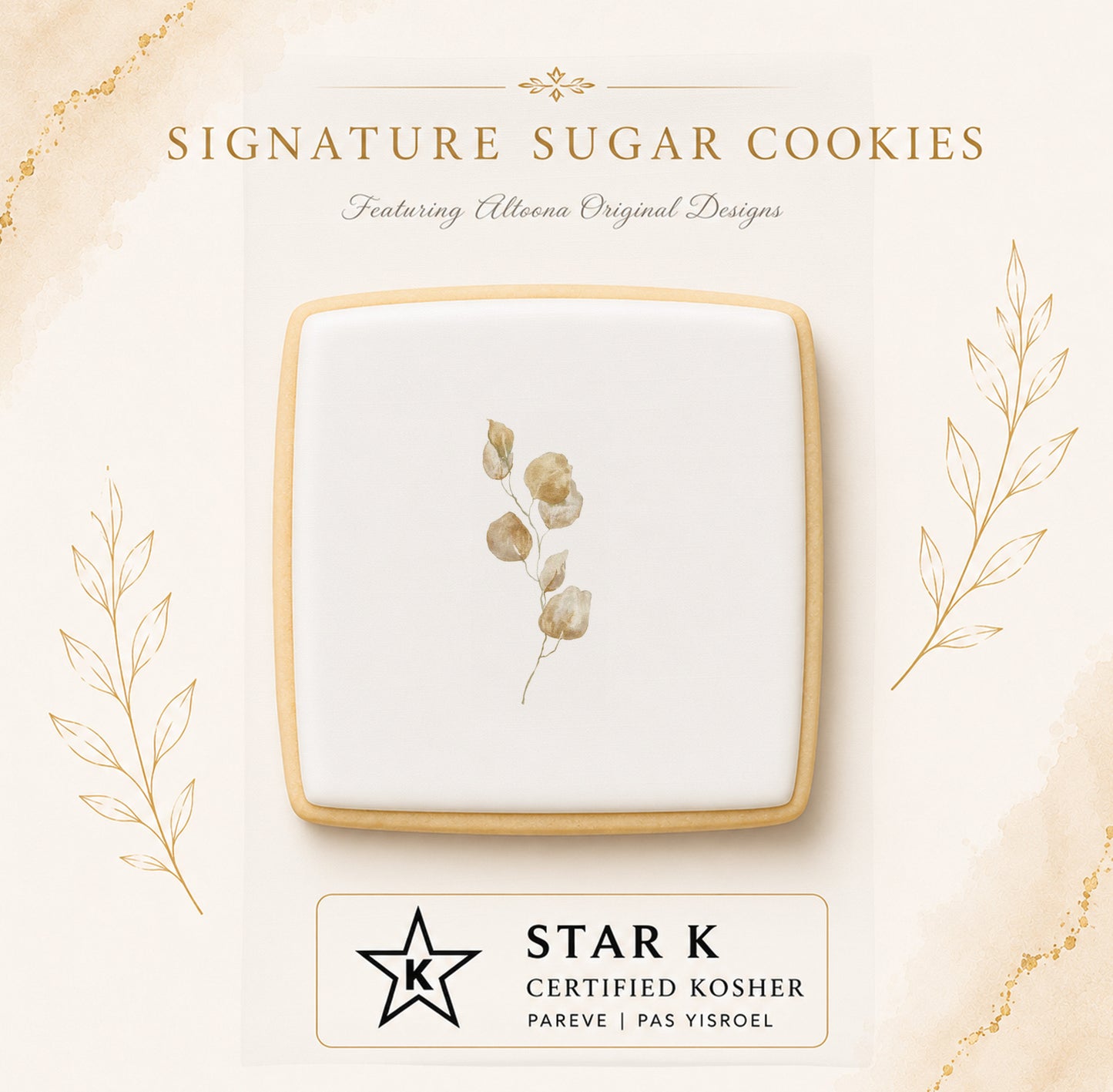 Gold Leaf Cookie | 12 Pack | Free Shipping