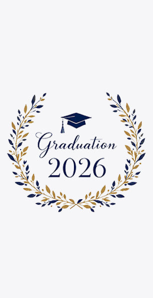 Graduation Blue & Gold - Printed Guest Towel