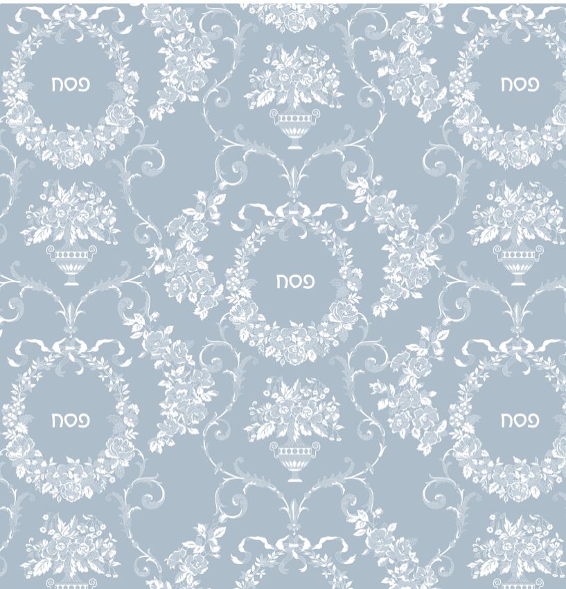 Pesach Lace Blue Charger - (SQUARE)