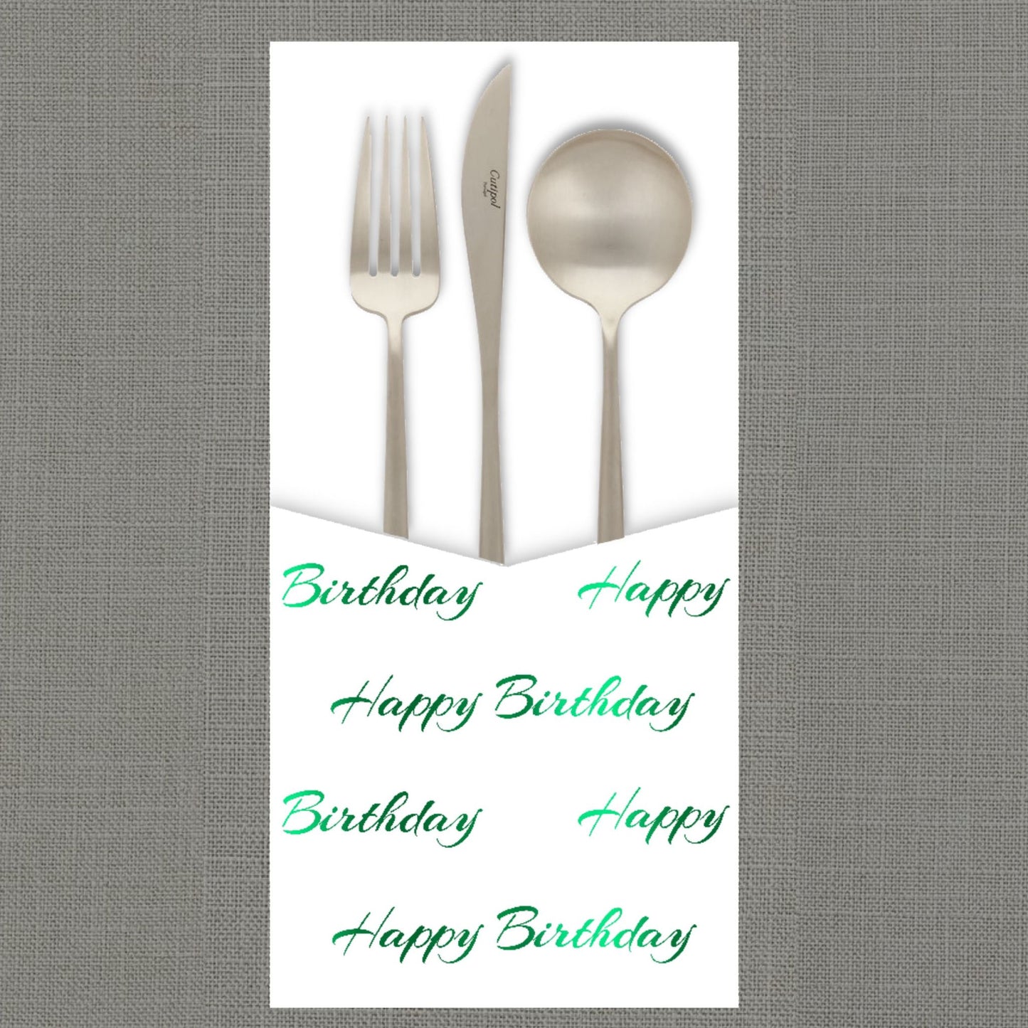 Foil Happy Birthday Cutlery Pouch