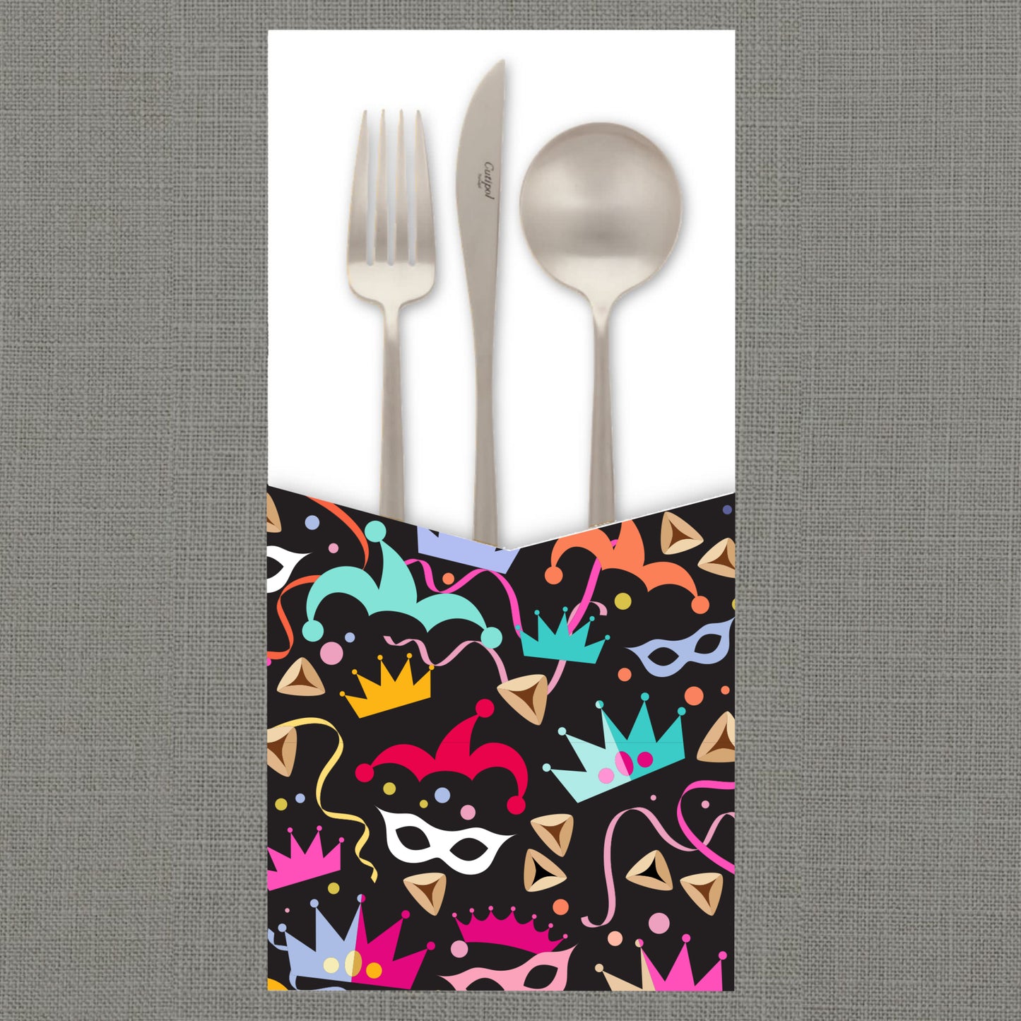 Topsy Turvy Purim - Cutlery Pouch