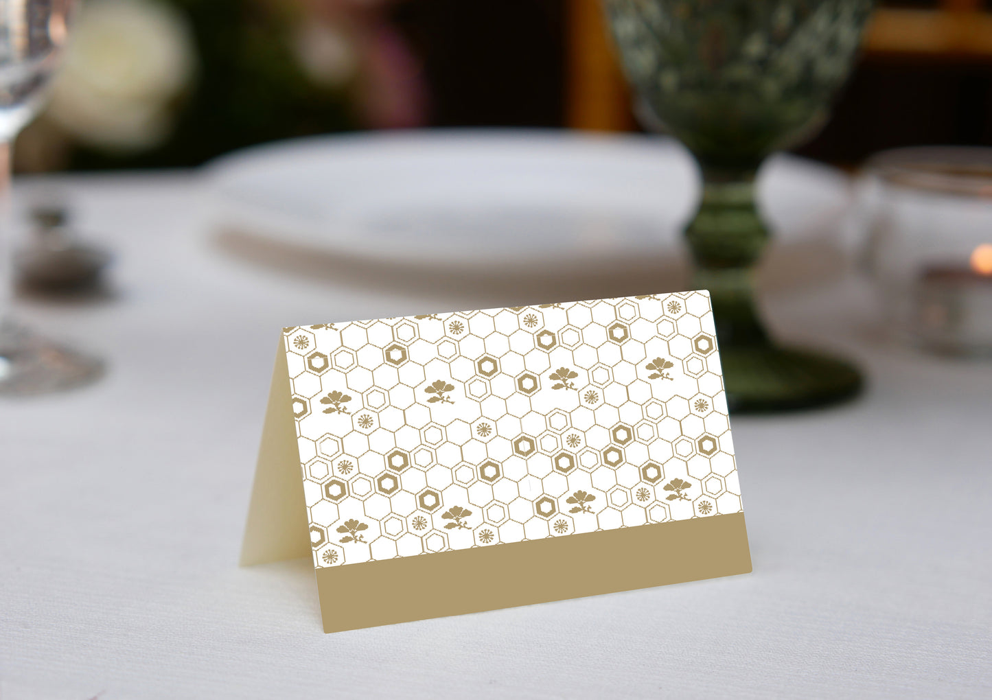 Honeycomb Floral Place Card