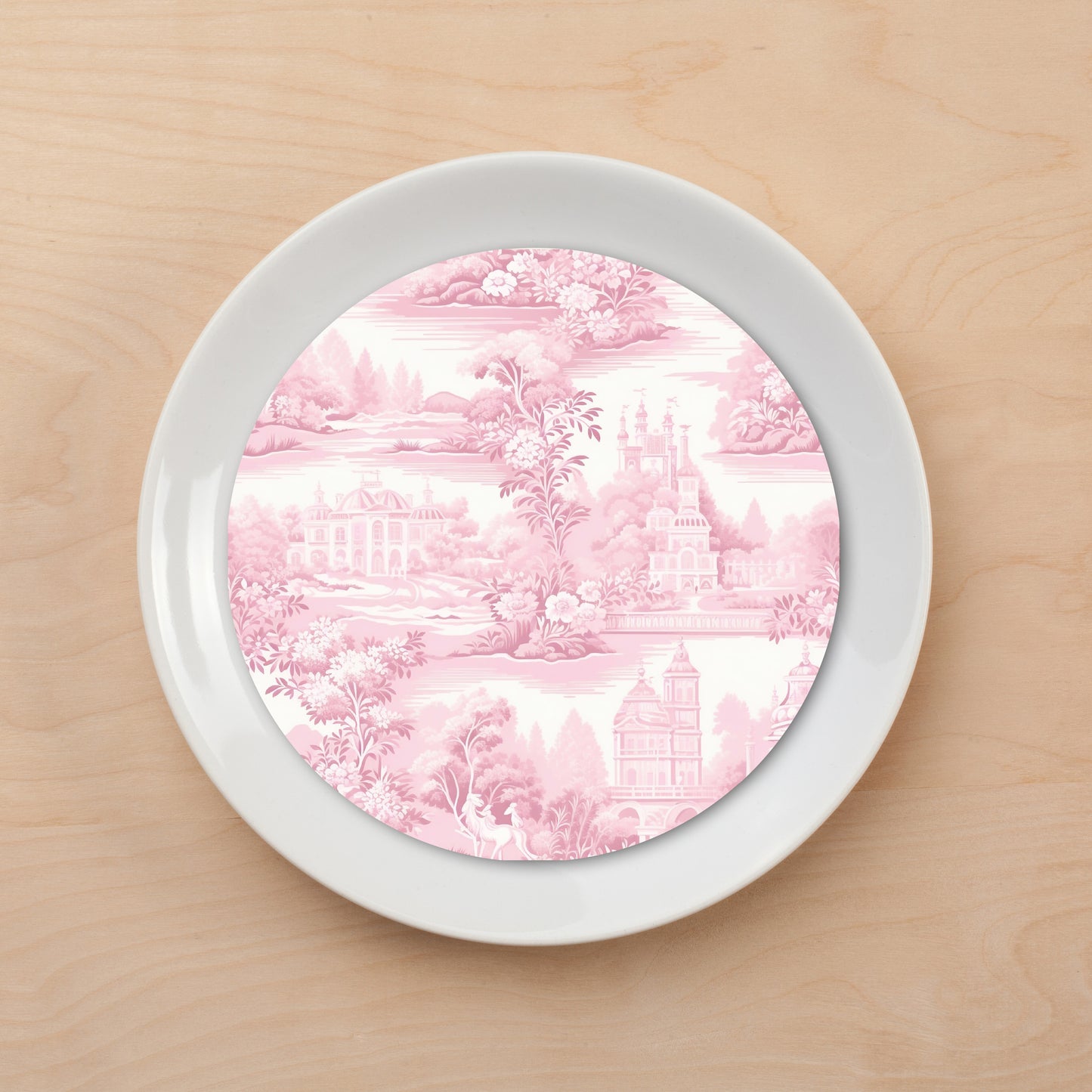 Pink Toile Plate Accent