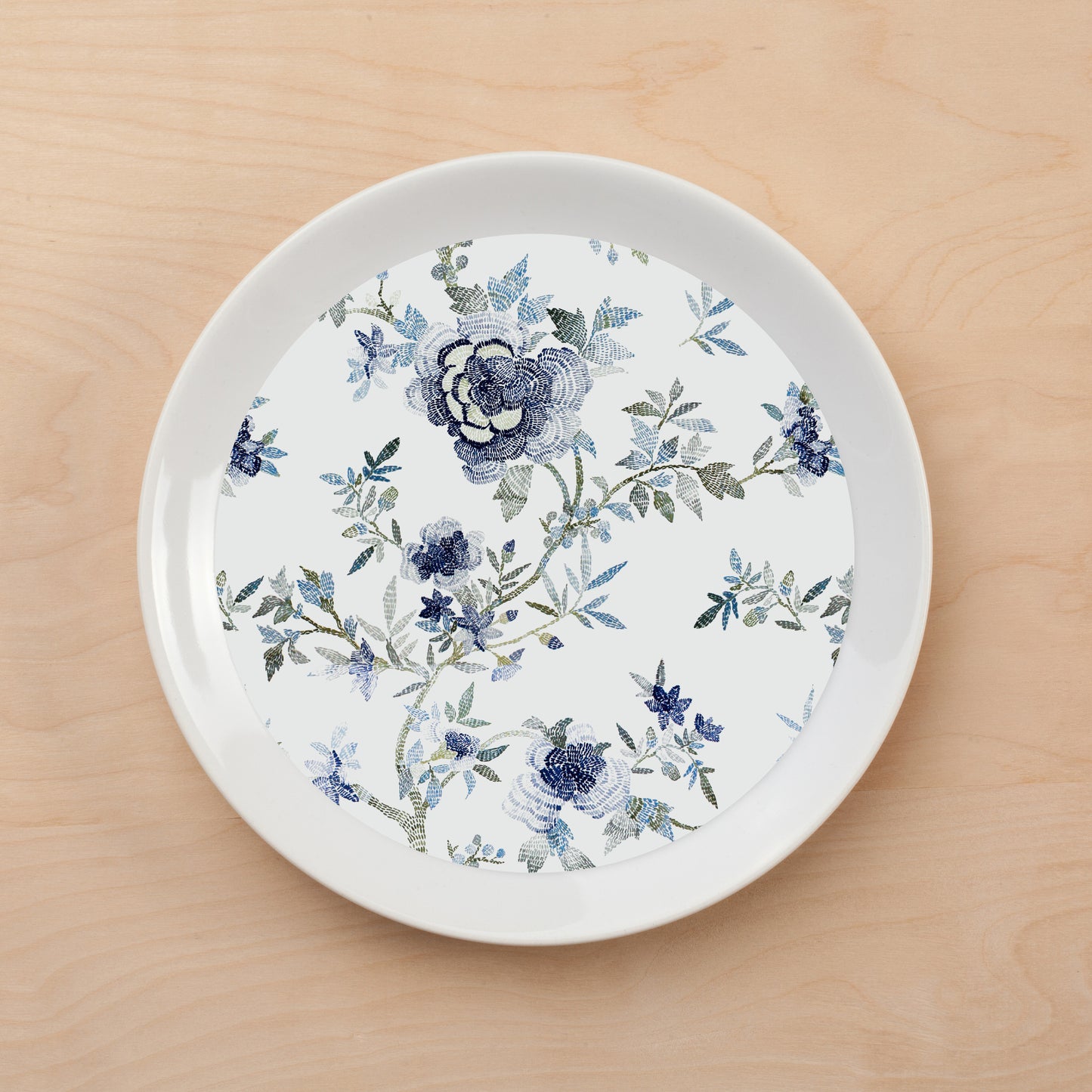 Blue Floral Plate Accent