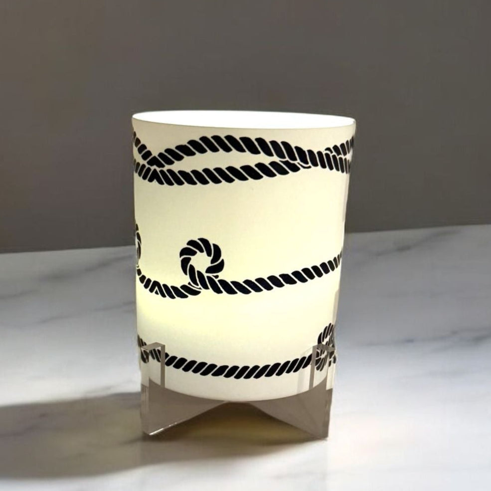 Nautical Mile White LED Hurricane Table Lamp