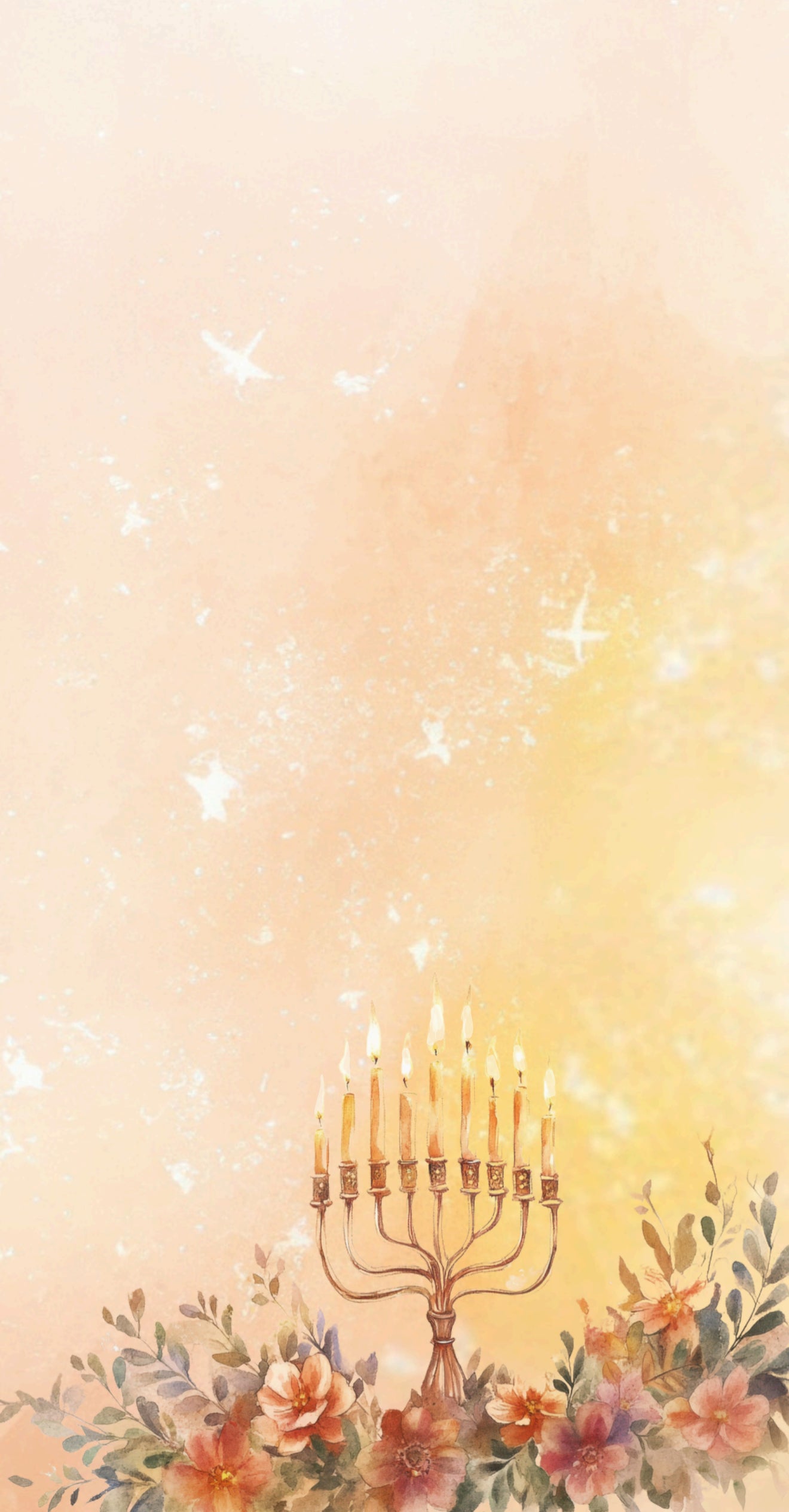 Delicate Menorah- Printed Guest Towel