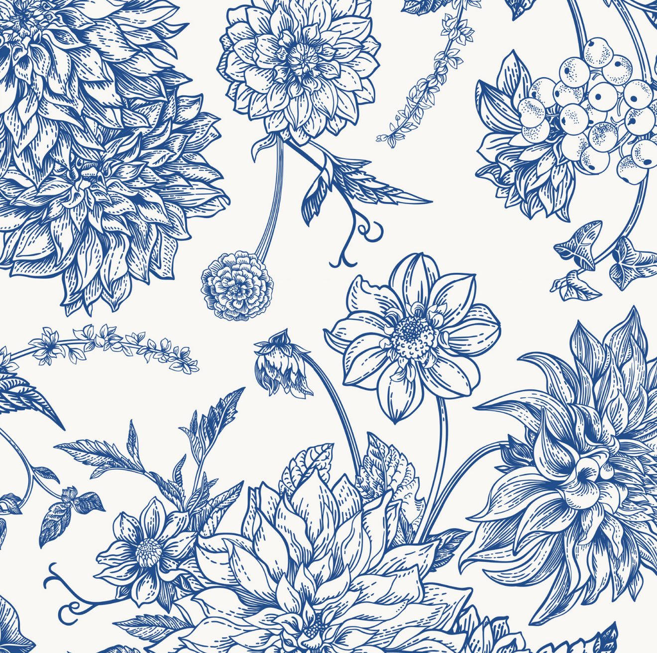 Blue Chrysanthemums Cocktail Napkin