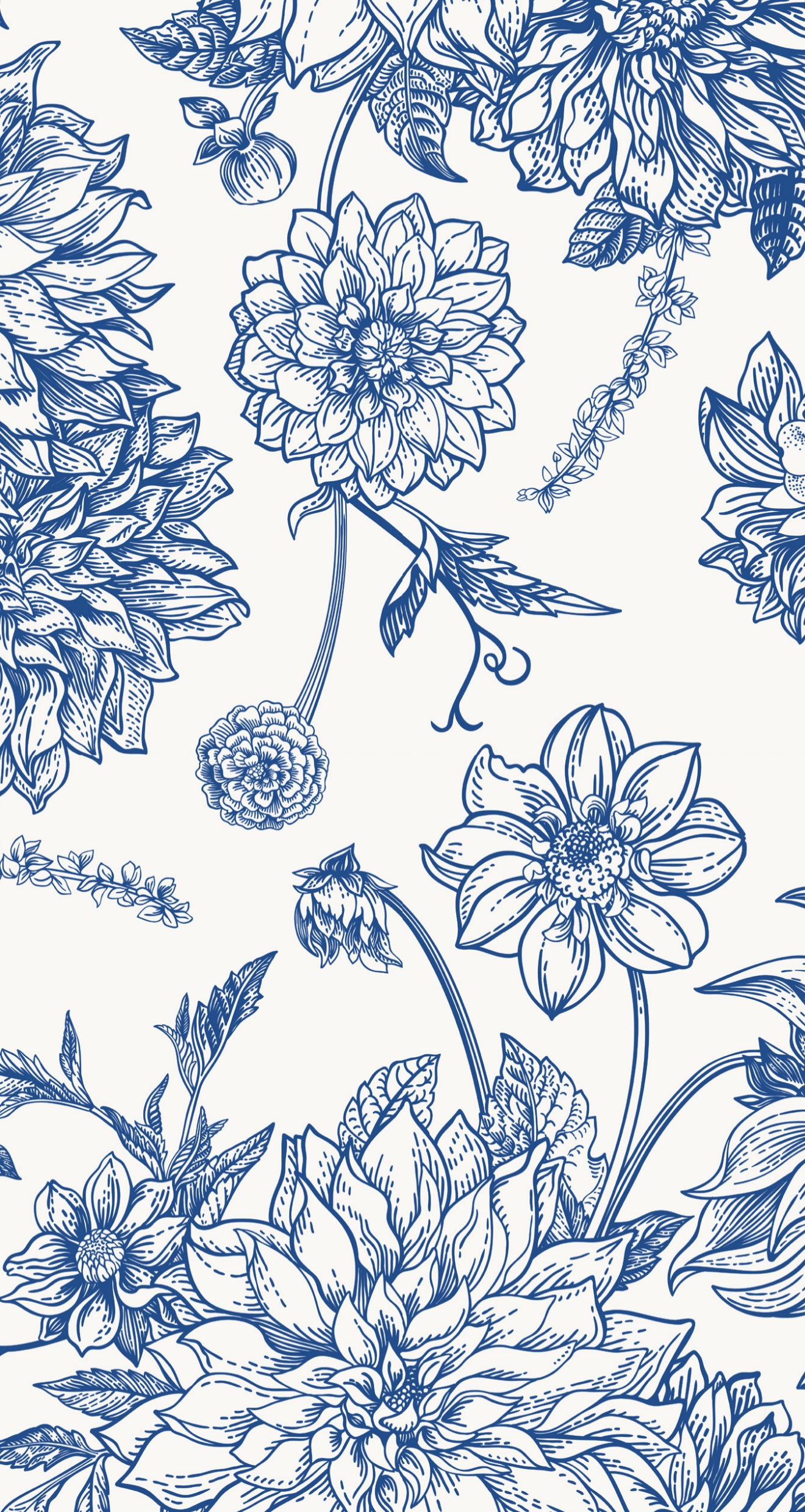 Blue Chrysanthemums - Printed Guest Towel