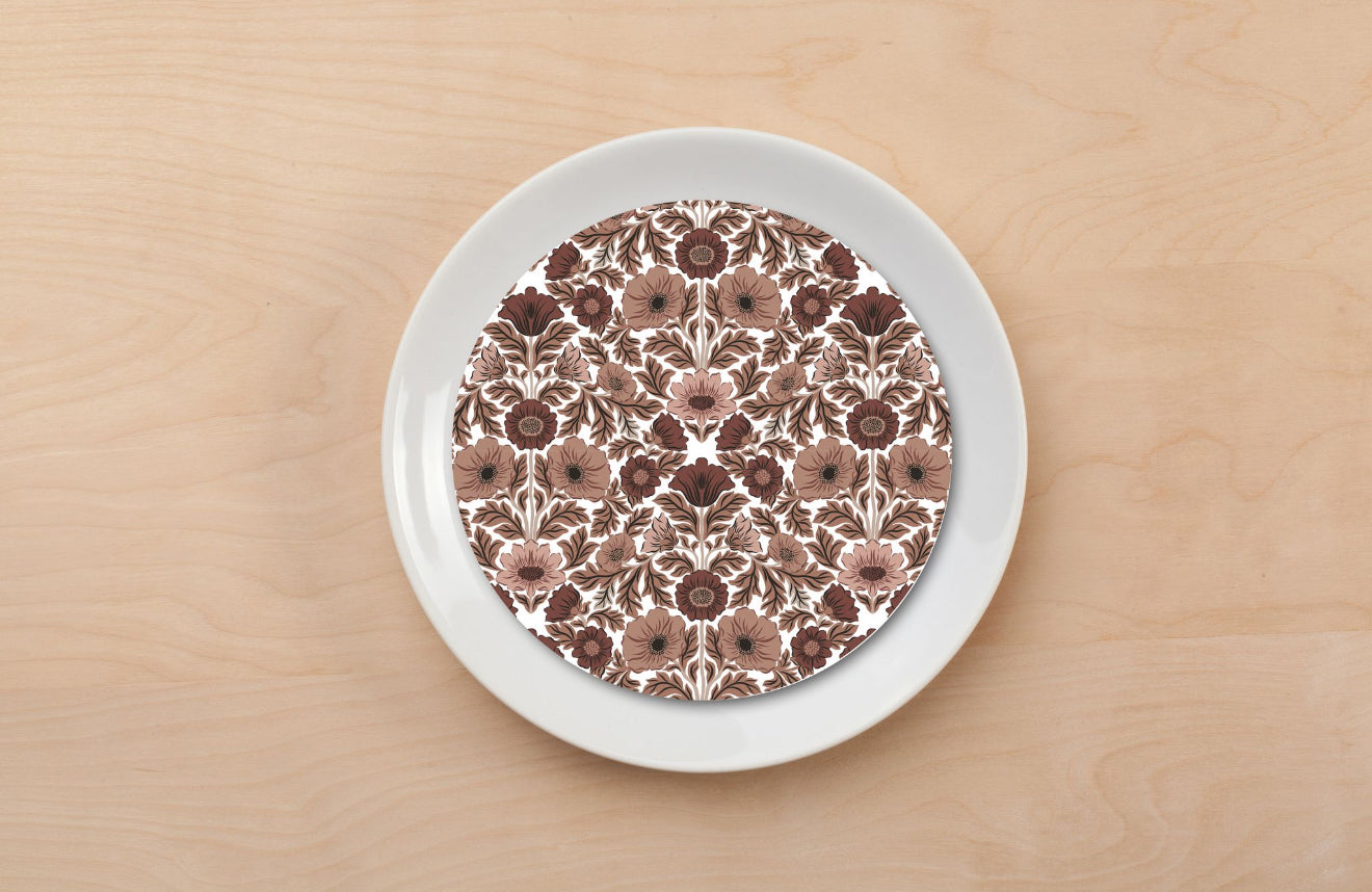 Folk Flowers Plate Accent