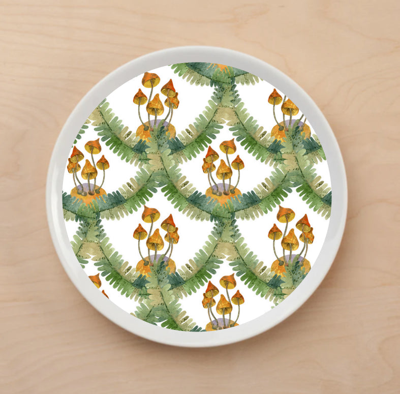 Mushroom Wallpaper Plate Accent